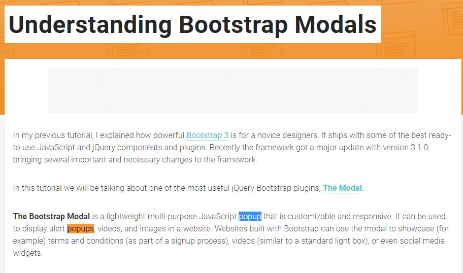  An additional useful  post  regarding to Bootstrap Modal Popup